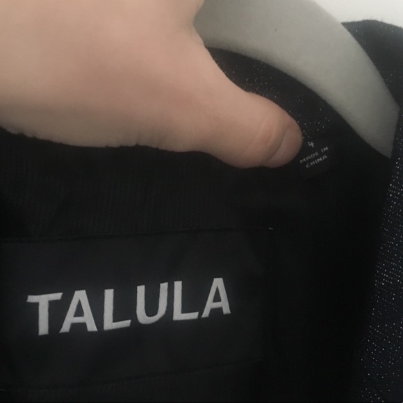 Talula indigo/silver metallic single button blazer - Picture 8 of 8